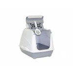 Туалет-домик Jumbo с угольным фильтром, 57х44х41см, теплый серый, Flip cat 57 cm